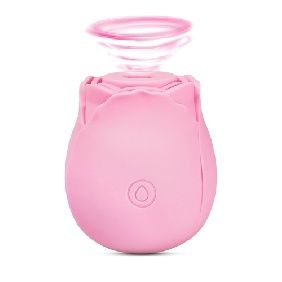 Silicone Rose Sucking Vibrator, Colour: pink
