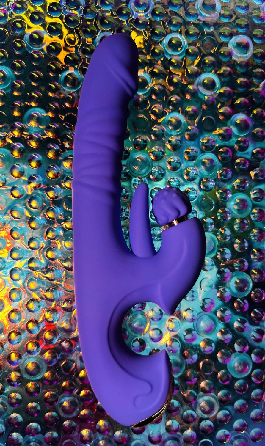 Purple Orchid Spinning Dildo