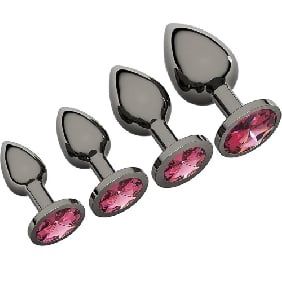 4 pc Gunmetal Plug Set
