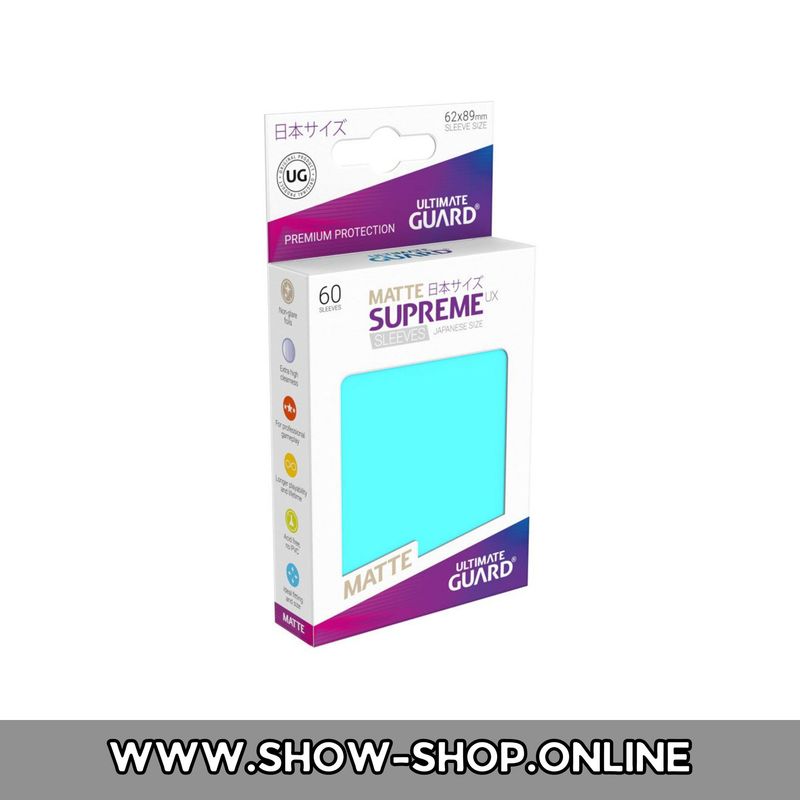 Ultimate Guard Supreme UX Sleeves Japanische Größe Matt Aquamarin (60)