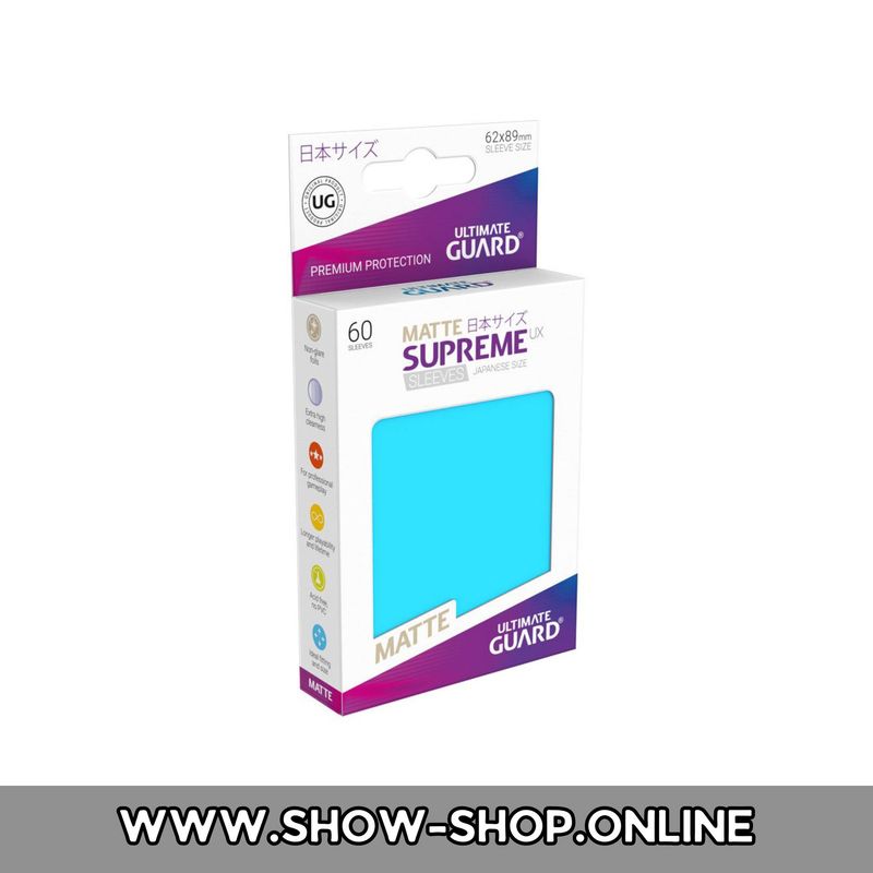 Ultimate Guard Supreme UX Sleeves Japanische Größe Matt Hellblau (60)