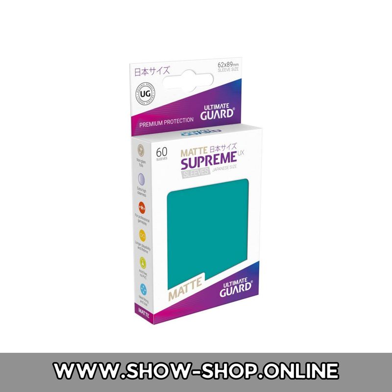 Ultimate Guard Supreme UX Sleeves Japanische Größe Matt Petrolblau (60)