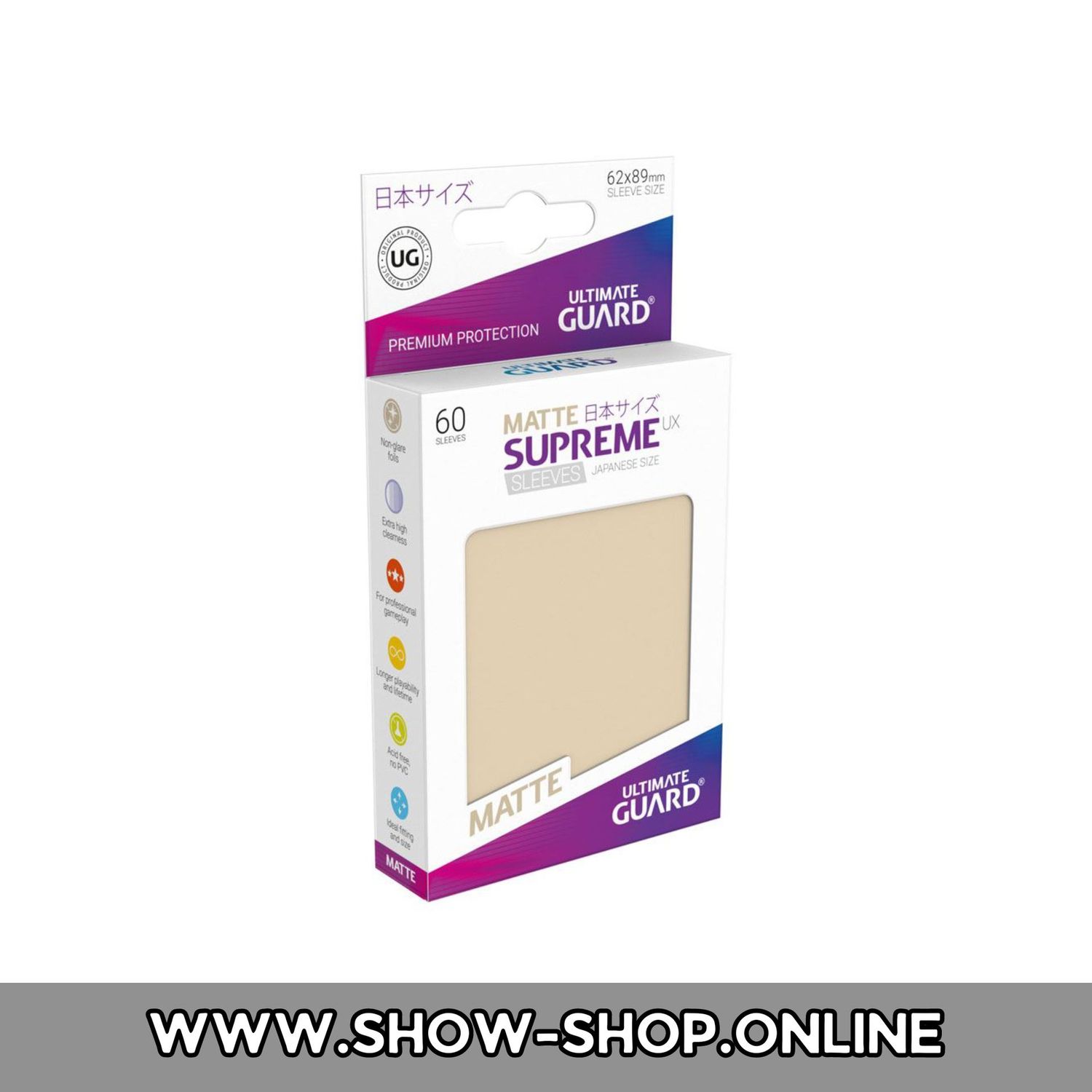 Ultimate Guard Supreme UX Sleeves Japanische Größe Matt Sand (60)