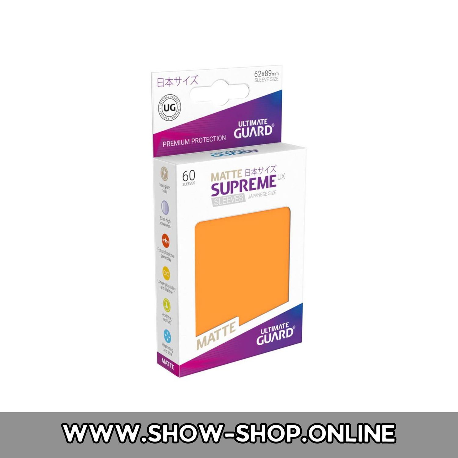 Ultimate Guard Supreme UX Sleeves Japanische Größe Matt Orange (60)