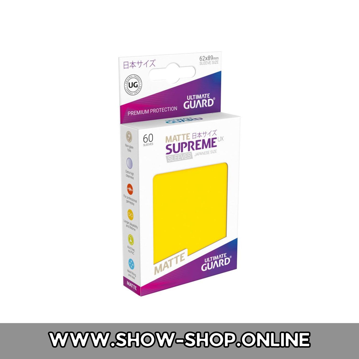 Ultimate Guard Supreme UX Sleeves Japanische Größe Matt Gelb (60)