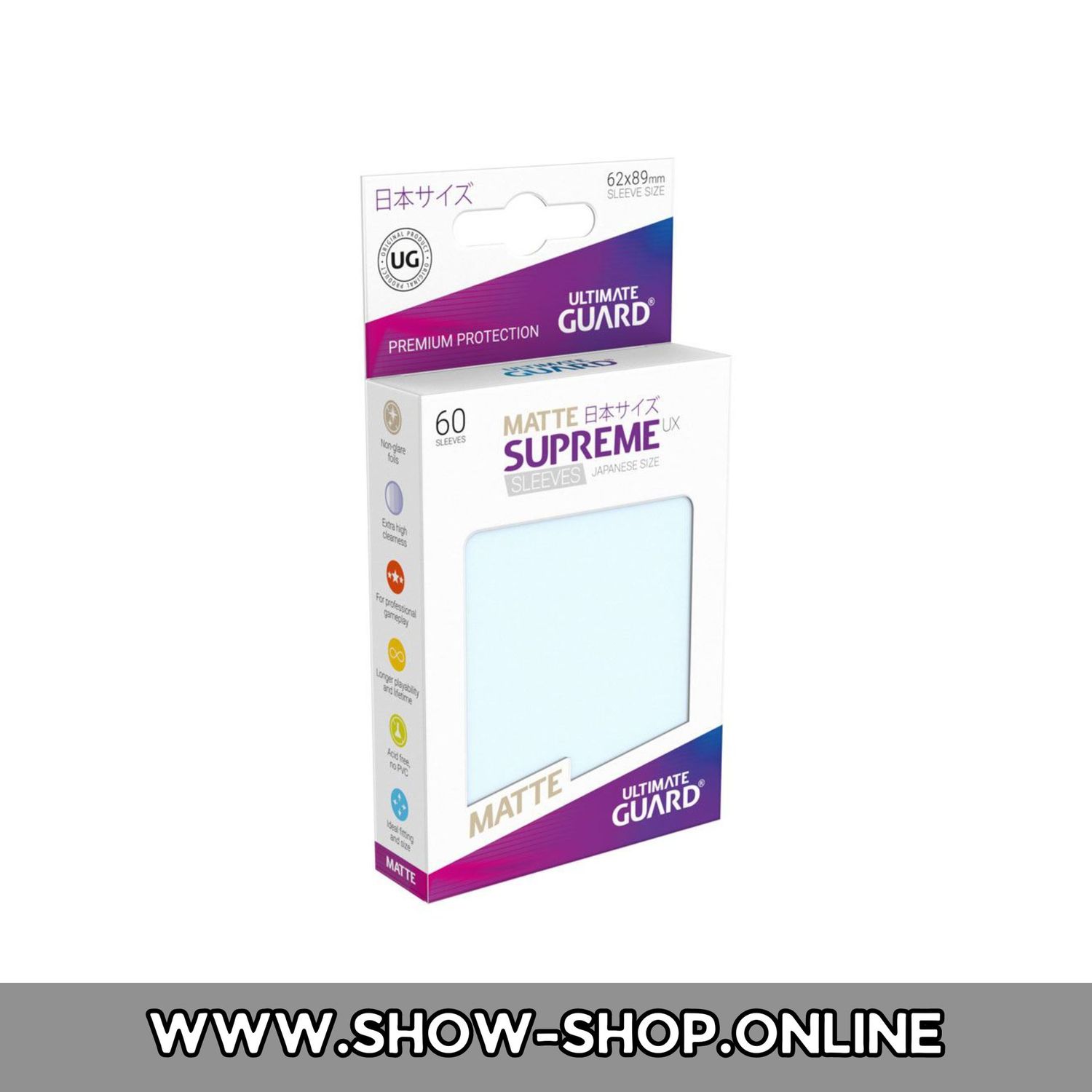 Ultimate Guard Supreme UX Sleeves Japanische Größe Matt Transparent (60)