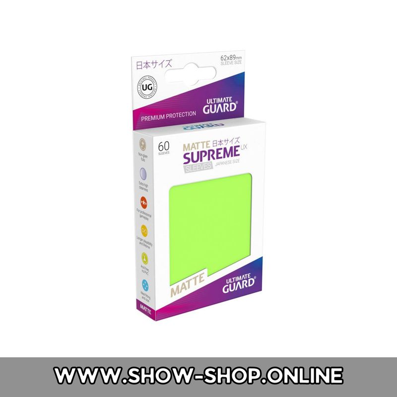 Ultimate Guard Supreme UX Sleeves Japanische Größe Matt Hellgrün (60)
