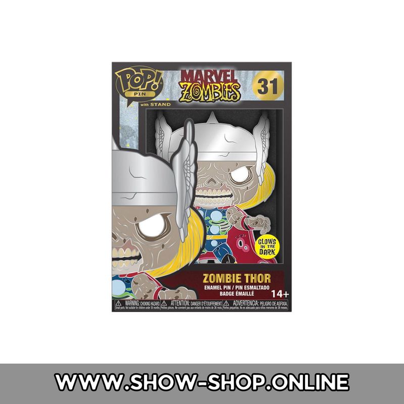 Marvel Zombie Loungefly POP! Pin Ansteck-Pin - Thor (Glow-in-the-Dark) 10 cm
