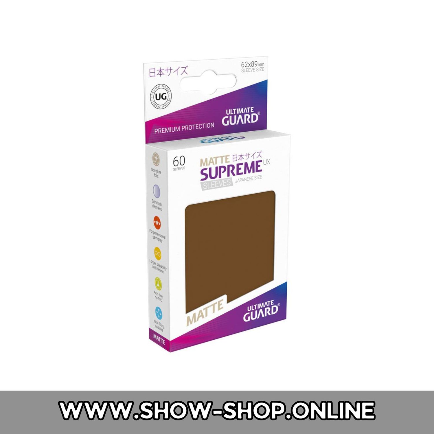 Ultimate Guard Supreme UX Sleeves Japanische Größe Braun (60)
