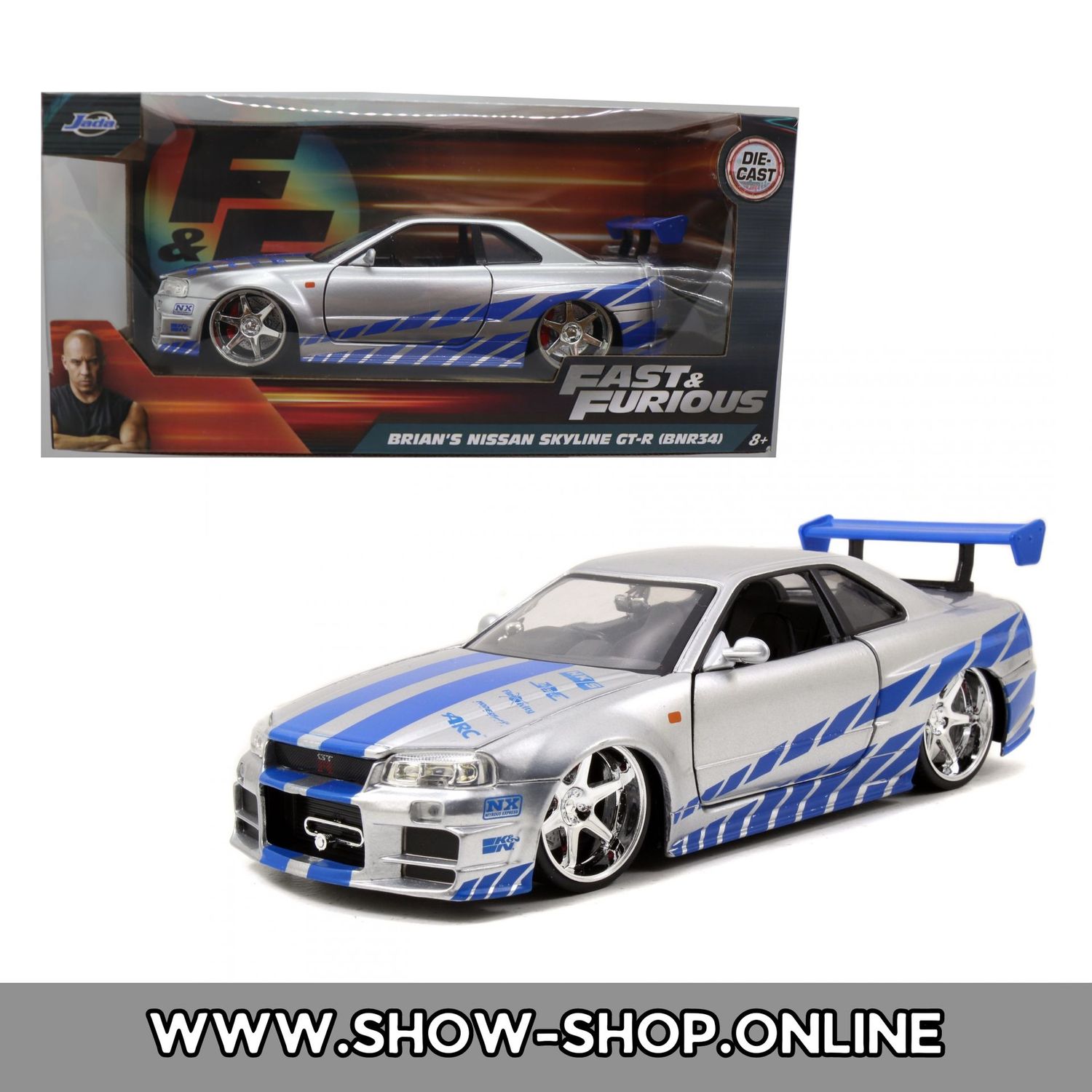 Fast & Furious - Brian'S Nissan Skyline GT-R (BNR34) Modell Auto 1:24 - §24 Differenzbesteuert