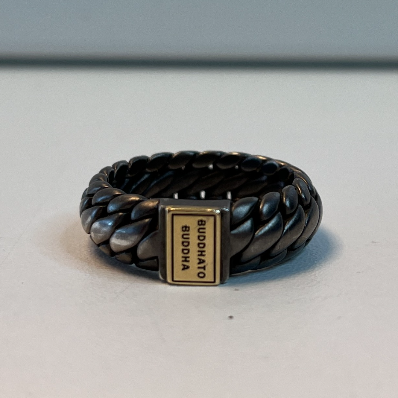 Buddha To Buddha Ring Ben Small Zwart Rhodium Goud 14kt | Maat 21 | Zeer nette staat