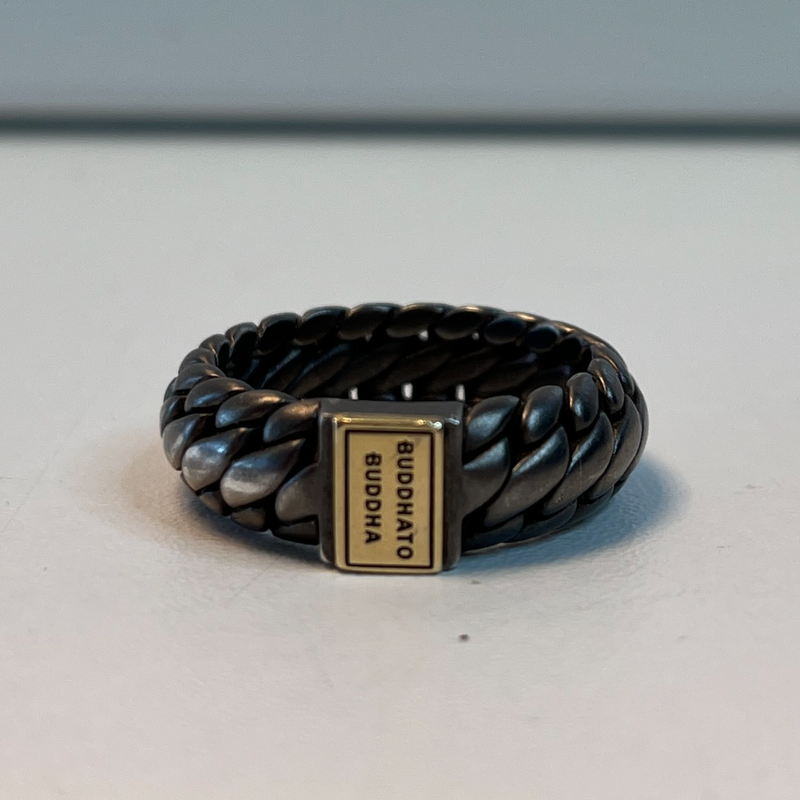 Buddha To Buddha Ring Ben Small Zwart Rhodium Goud 14kt | Maat 21 | Zeer nette staat