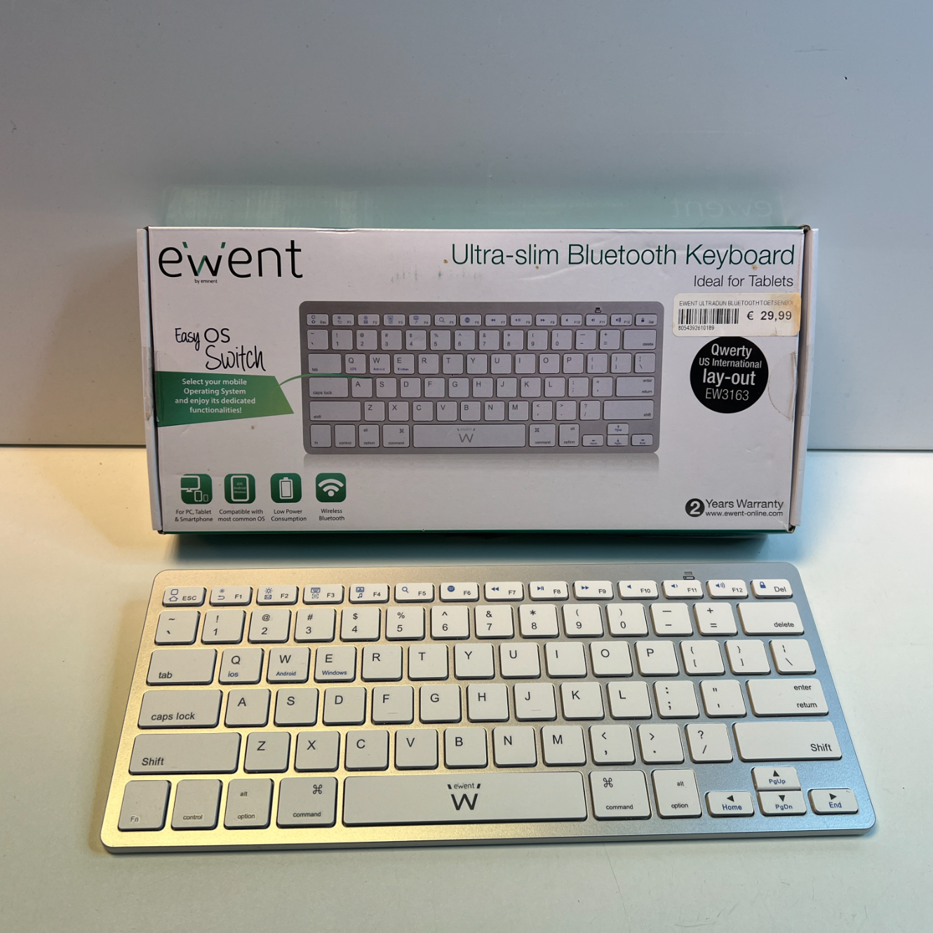 Ewent Tablet Keyboard | Bluetooth keyboard | Met doos | Nette Staat