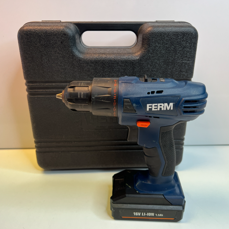 Ferm 16V schroefboormachine | Met koffer | Gebruikt