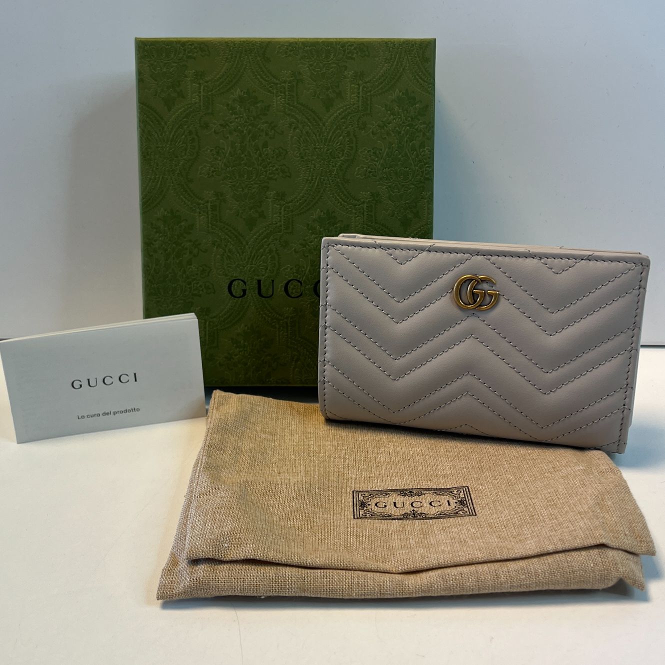 GG Marmont Wallet Light Grey Portemonee | CG Marmont 2.0 | Ongebruikt + bon