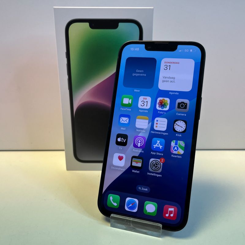 Apple iPhone 14 128GB Midnight | 86% | Compleet in doos
