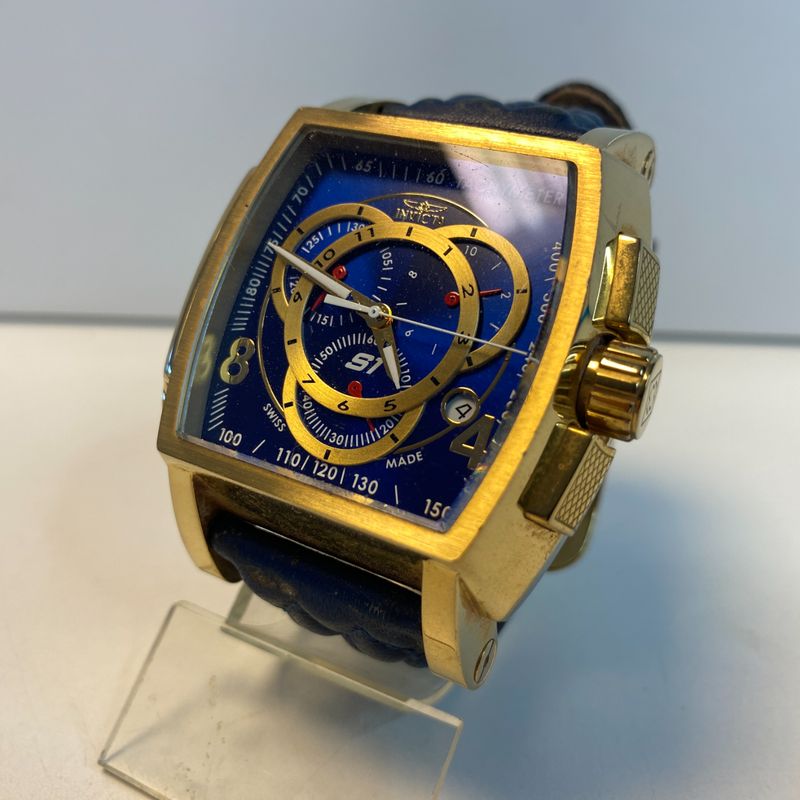 INVICTA S1 Rally Chronograph Blue Dial Blue Leather Men's Watch