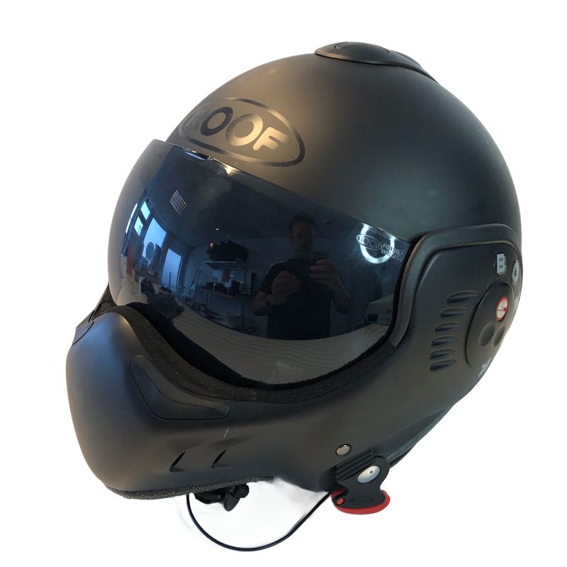 Roof Boxer Fiberglass motorhelm | Met Handsfree set