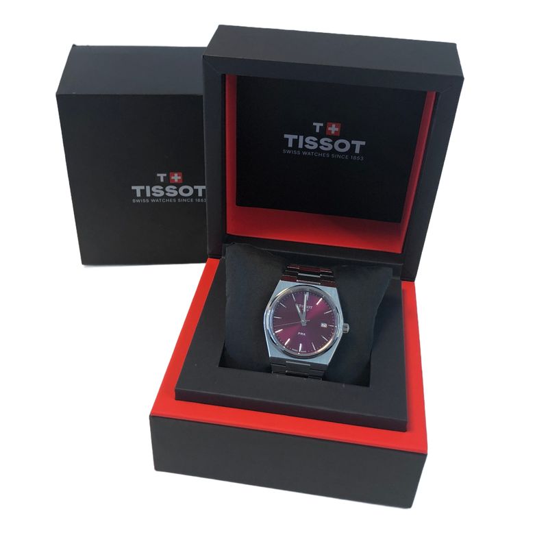 Tissot PRX Quartz 40mm Horloge Paars | NIEUW!