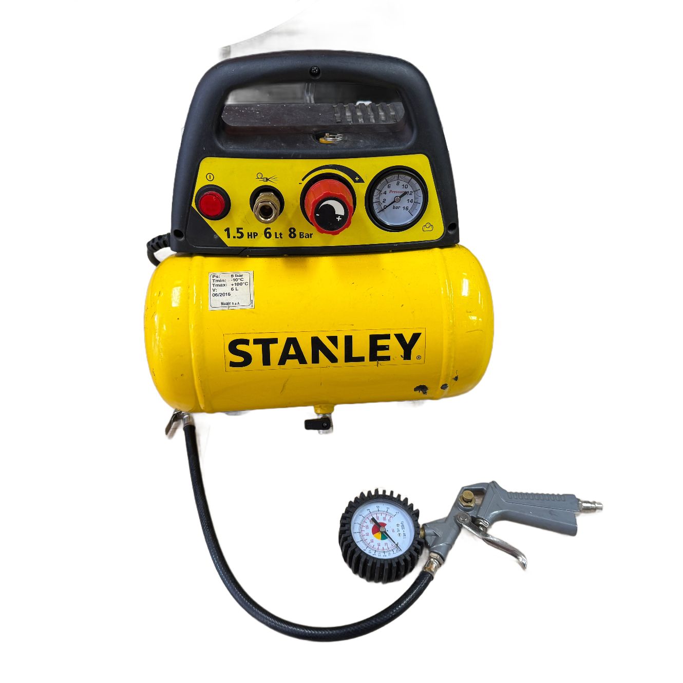 Stanley 1,5Pk Compressor 8Bar 6Lt | Gebruikt