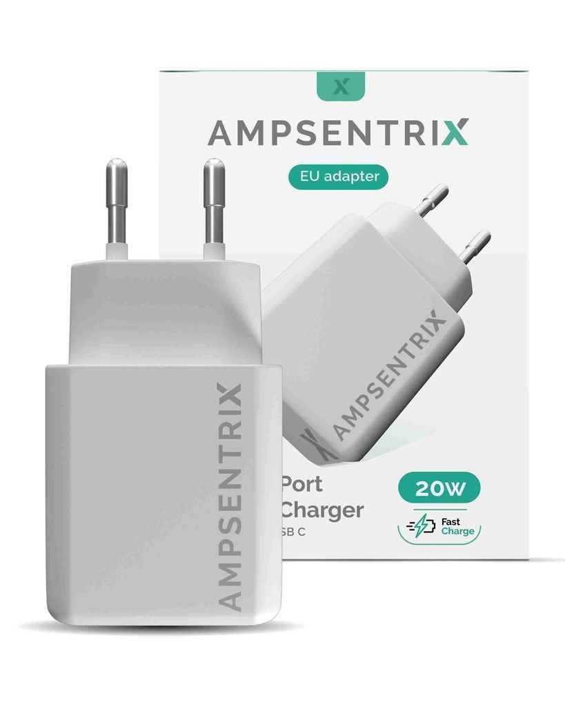 Chargeur mural Type-C et Type-A - 220V -20W - AmpSentrix