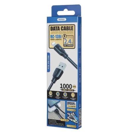 Câble USB vers Lightning 2.4A Remax RC-138i - 1M - Noir