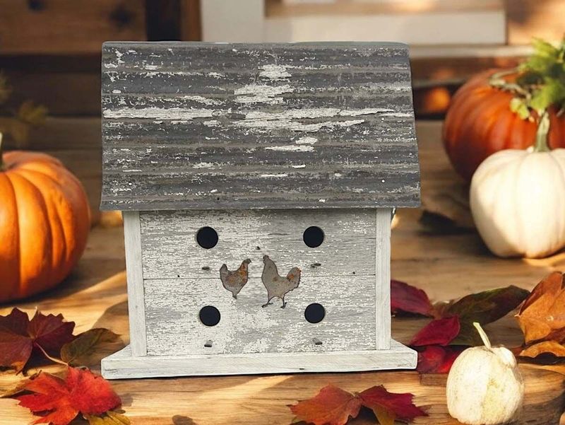 Rustic Birdhouse with Horse Cutout