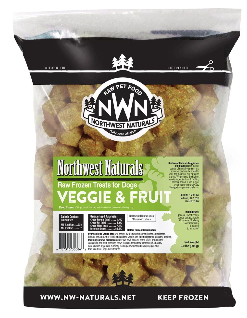 Northwest Naturals Frozen Fruit &amp; Veggie Nuggets 2lb