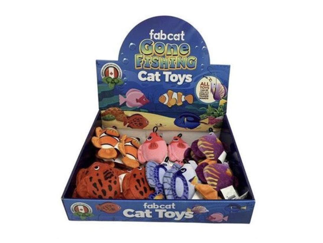 Fabcat Gone Fishing Various Designs Cat Toys