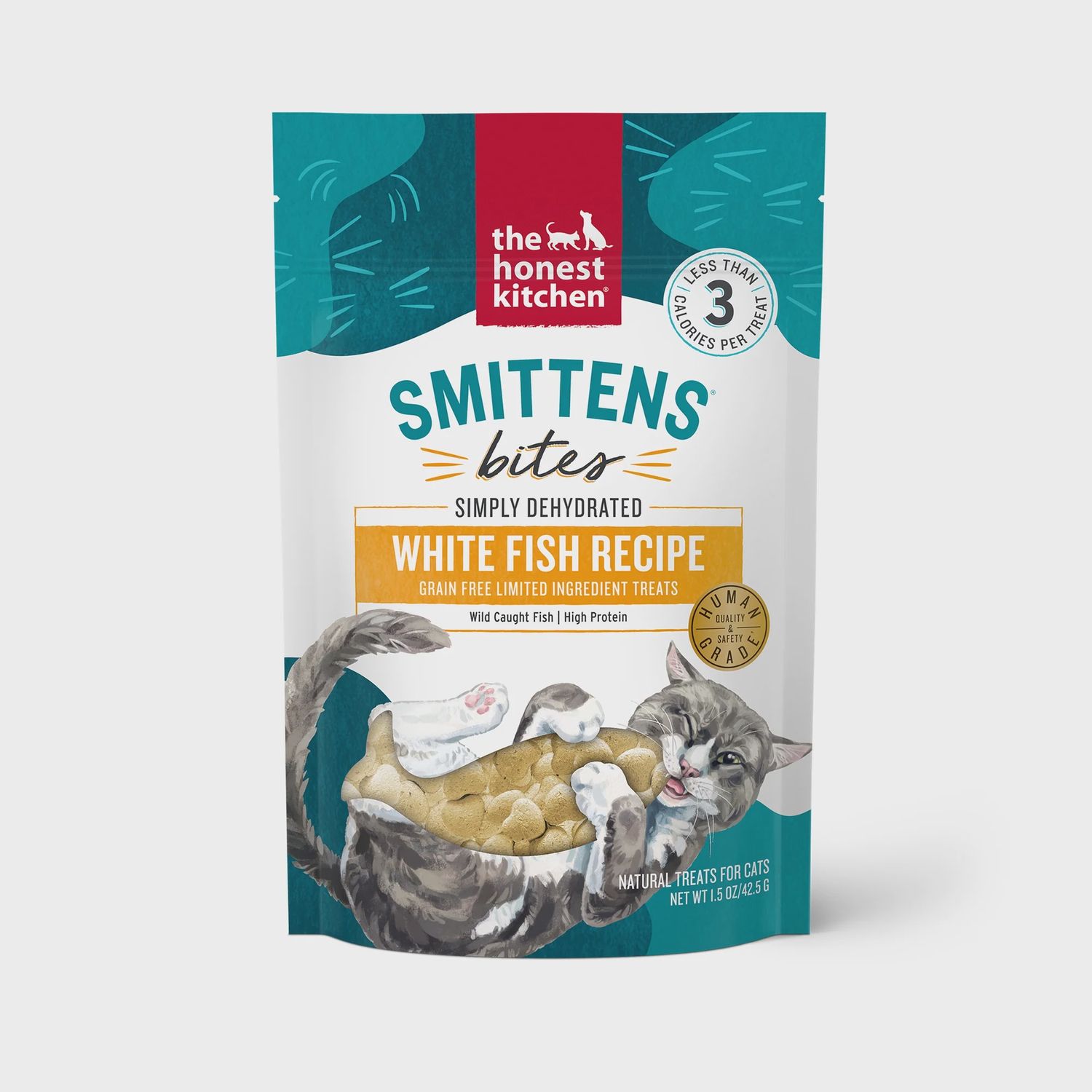 The Honest Kitchen Smittens Bites White Fish Recipe Cat Treats 1.5oz