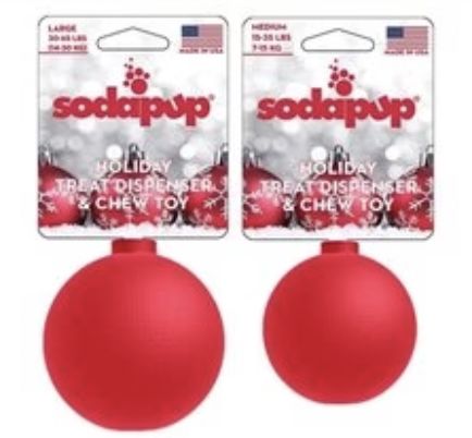 Sodapup Holiday Treat Dispenser Toy Medium