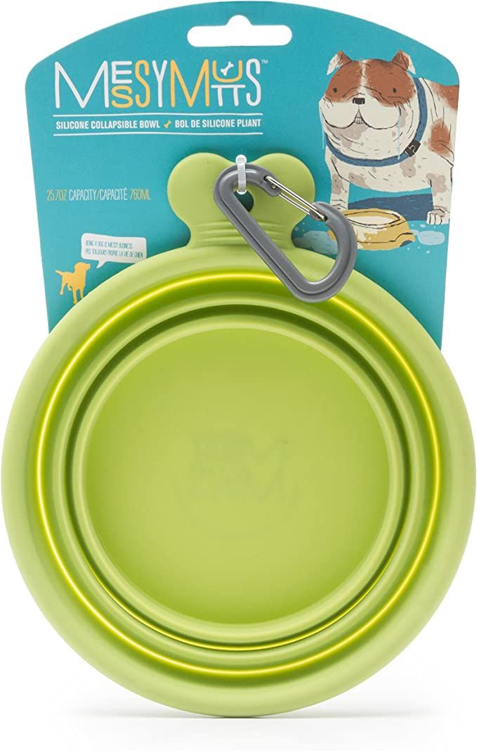 Messy Mutts Large Collapsible Bowl Green