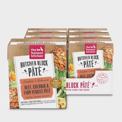 The Honest Kitchen Butcher Block Beef, Cheddar, &amp; Farm Veggies Pate Dog Food 10.5oz