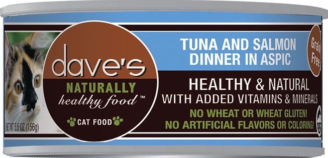 Dave&#39;s Canned Cat Food Tuna &amp; Salmon Dinner in Aspic 5.5oz