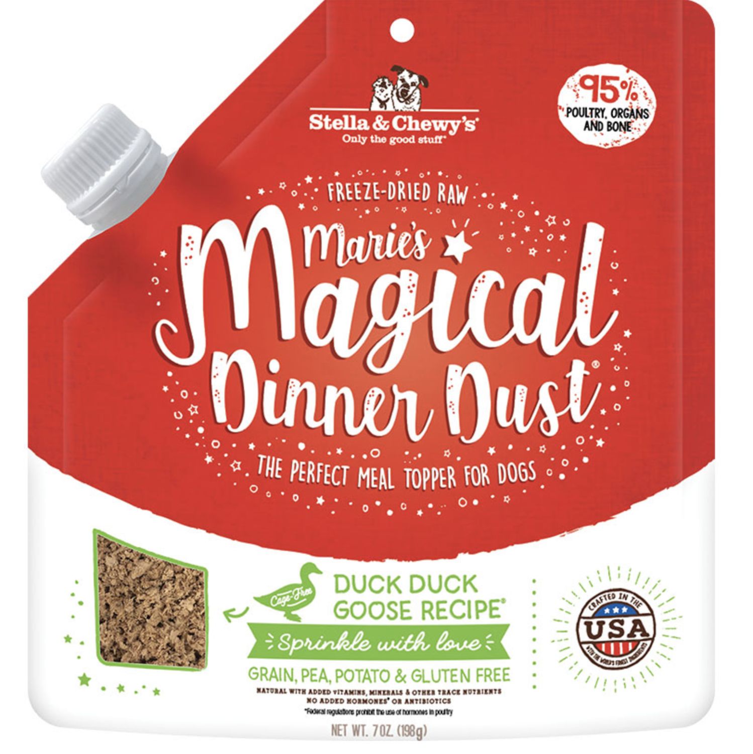 Stella &amp; Chewy&#39;s Magical Dinner Dust Duck Recipe Freeze-Dried Topper 7 oz