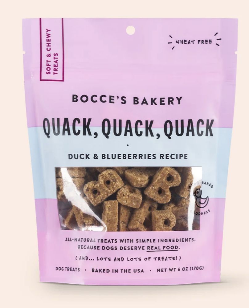 Bocce&#39;s Bakery Soft &amp; Chewy Quack, Quack, Quack Dog Treats 6oz