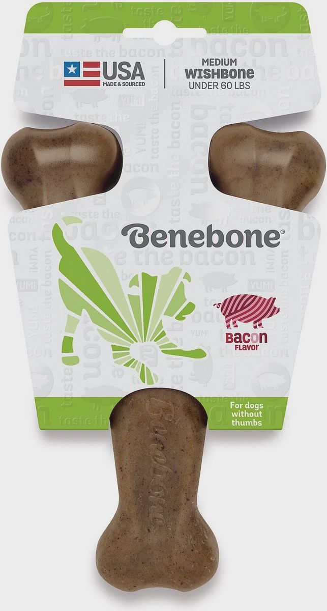 Benebone Bacon Flavored Wishbone Chew Toy Medium