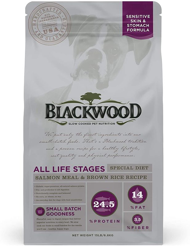 Blackwood Salmon Meal &amp; Brown Rice Sensitive Skin &amp; Stomach Recipe Dog Food 5lb