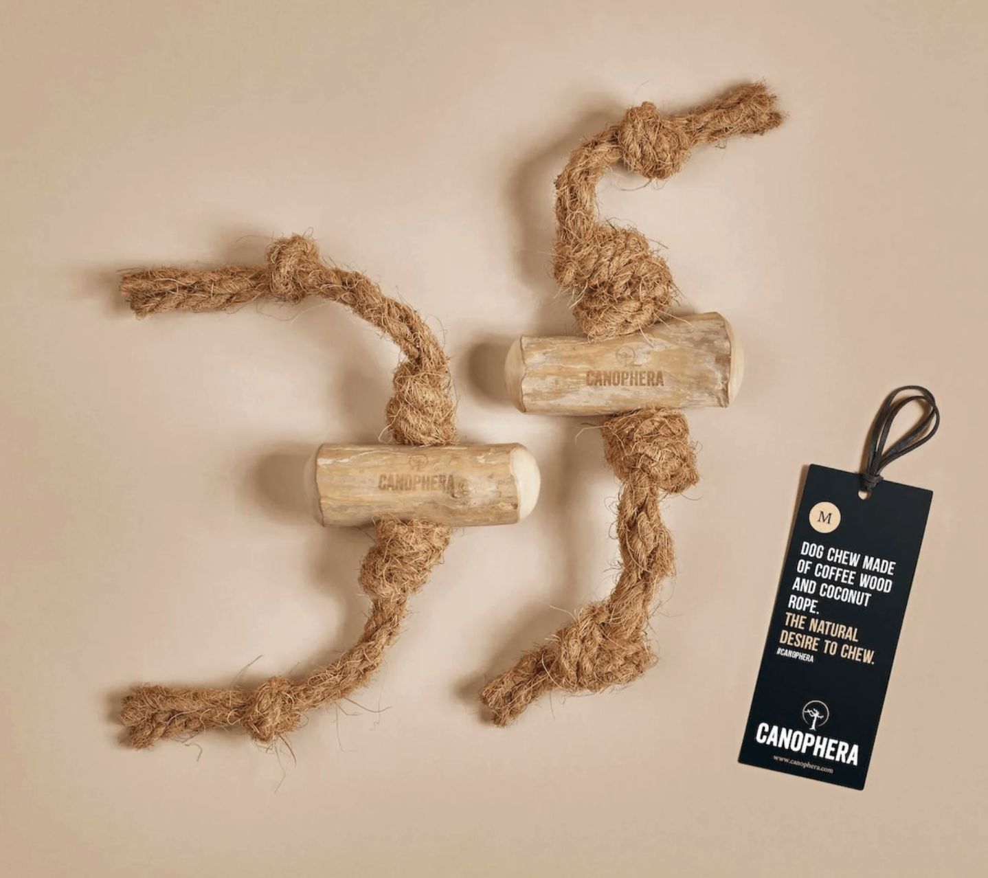 Canophera Coffee Wood and Coconut Rope Chew - Medium