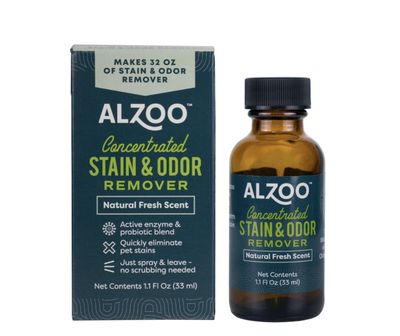 Alzoo Concentrated Stain &amp; Odor Remover Natural Fresh Scent 1.1 Fl Oz