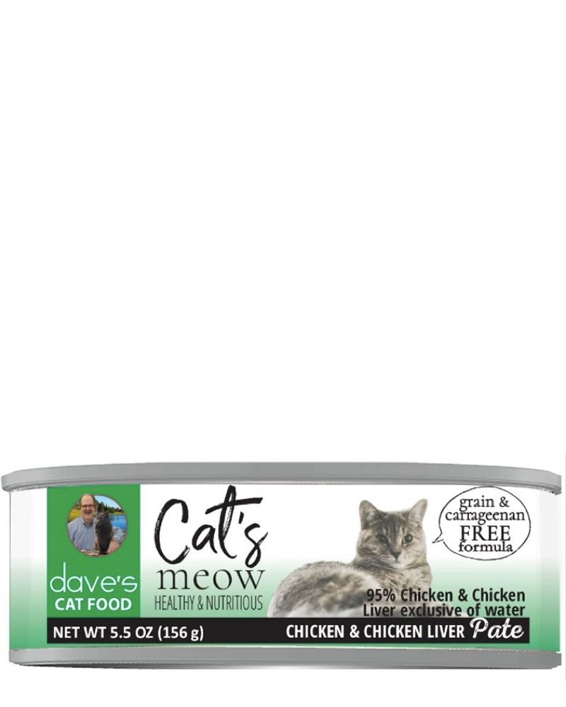 Dave&#39;s Canned Cat Food 95% Chicken &amp; Chicken Liver Pate 5.5oz