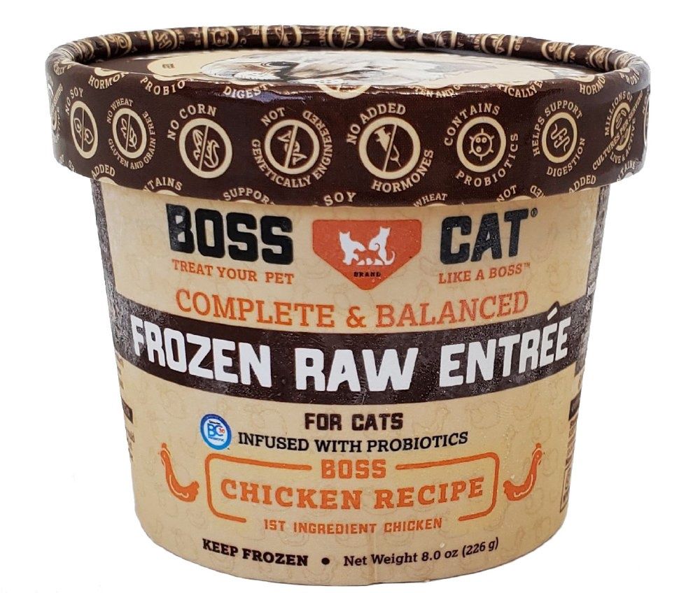 Boss Cat Frozen Raw Chicken Recipe Cat Food 8oz