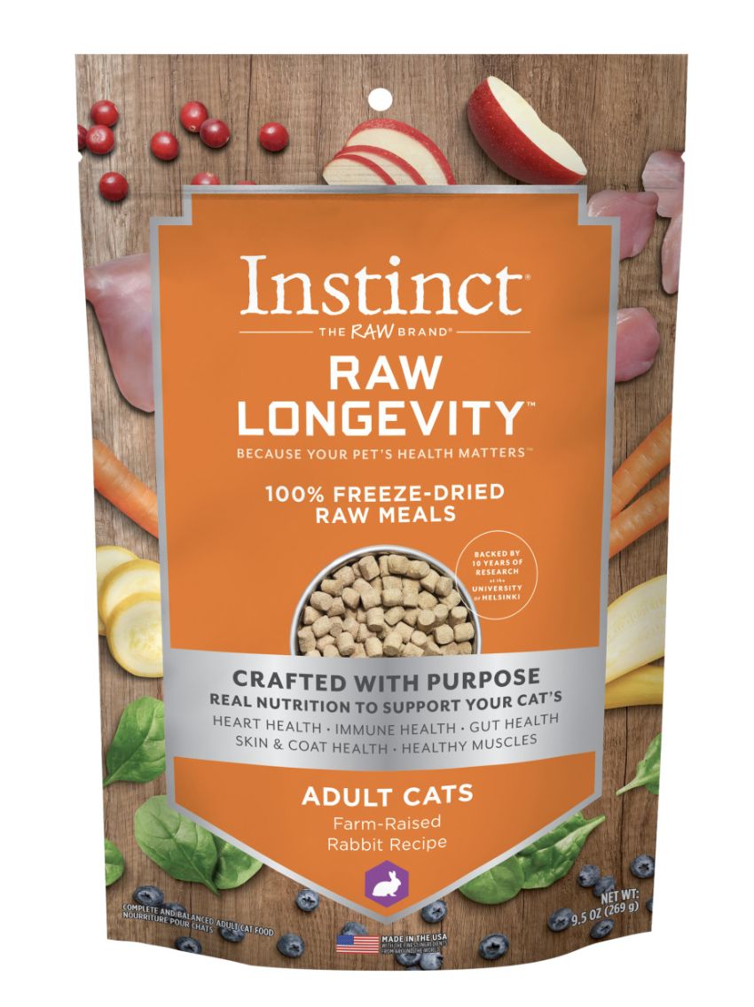 Instinct Longevity Freeze-Dried Bites Rabbit Recipe Adult Cat Food 9.5oz