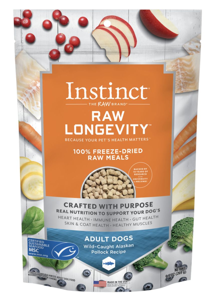 Instinct Longevity Freeze-Dried Bites Pollock Recipe Adult Dog Food 9.5oz