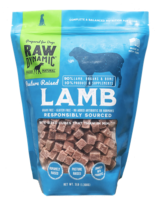 Raw Dynamic Frozen Raw Lamb Recipe Dog Food 3lb