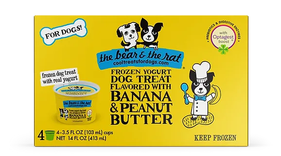 Bear &amp; The Rat Frozen Yogurt Banana &amp; Peanut Butter 4 pack