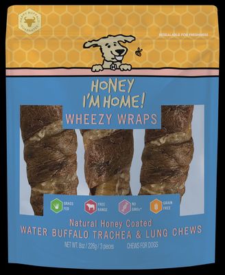 Honey I&#39;m Home 6&quot; Buffalo Trachea Wheezy Wraps 3 Pack