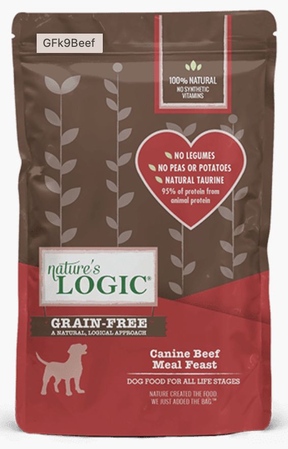 Nature&#39;s Logic Grain-Free Beef Meal Feast Dog Food 4.4lb