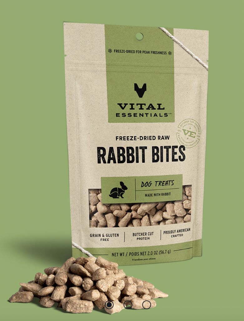 Vital Essentials Freeze-Dried Rabbit Bites Treats 2oz