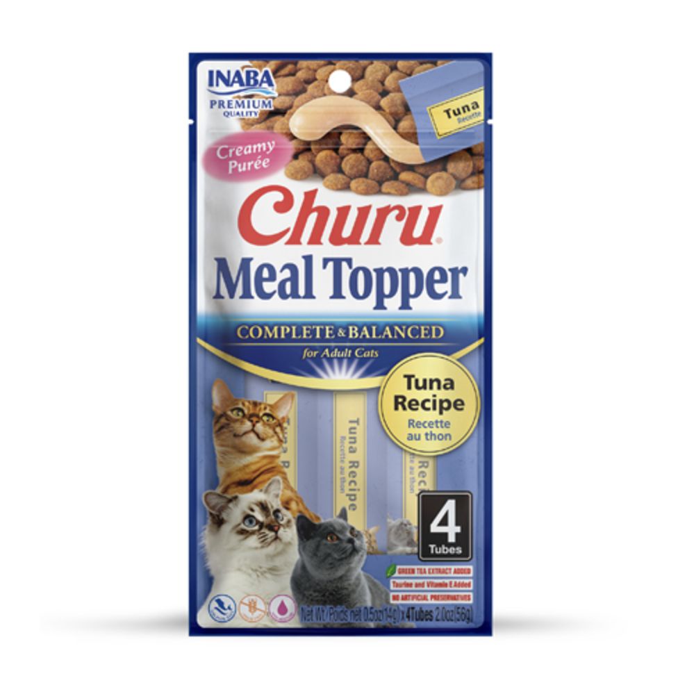 Inaba Churu Cat Meal Topper Complete and Balanced - Tuna Recipe 4 Pack